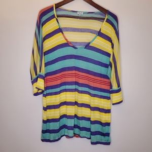 Splendid Vibrant Striped Tee Sz 1X